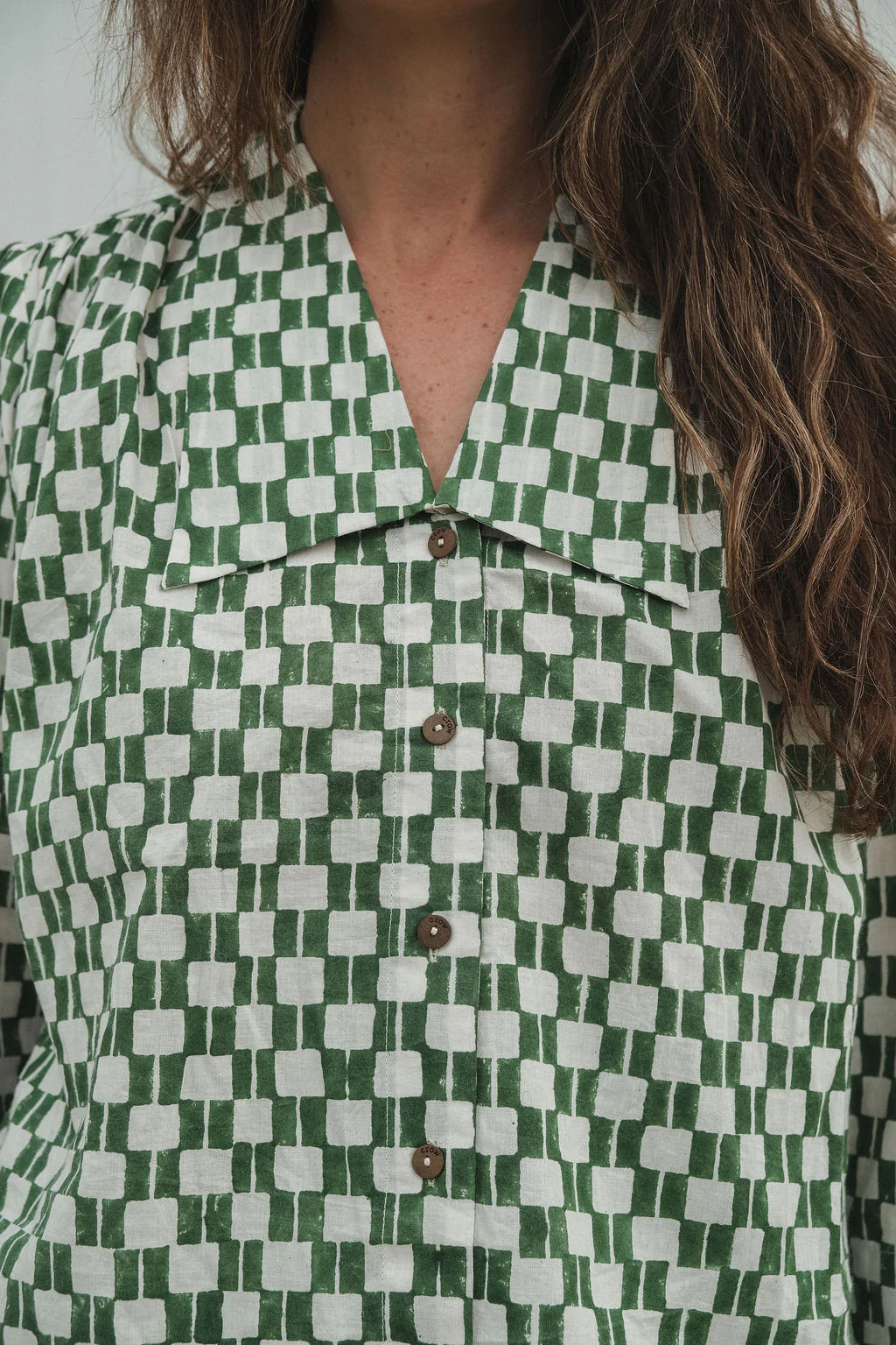 Vintage Green Block Shirt