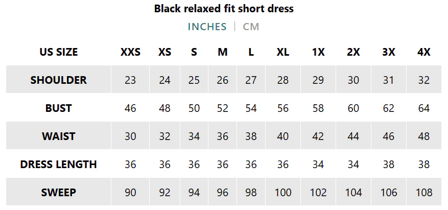 Black relaxed fit short dress