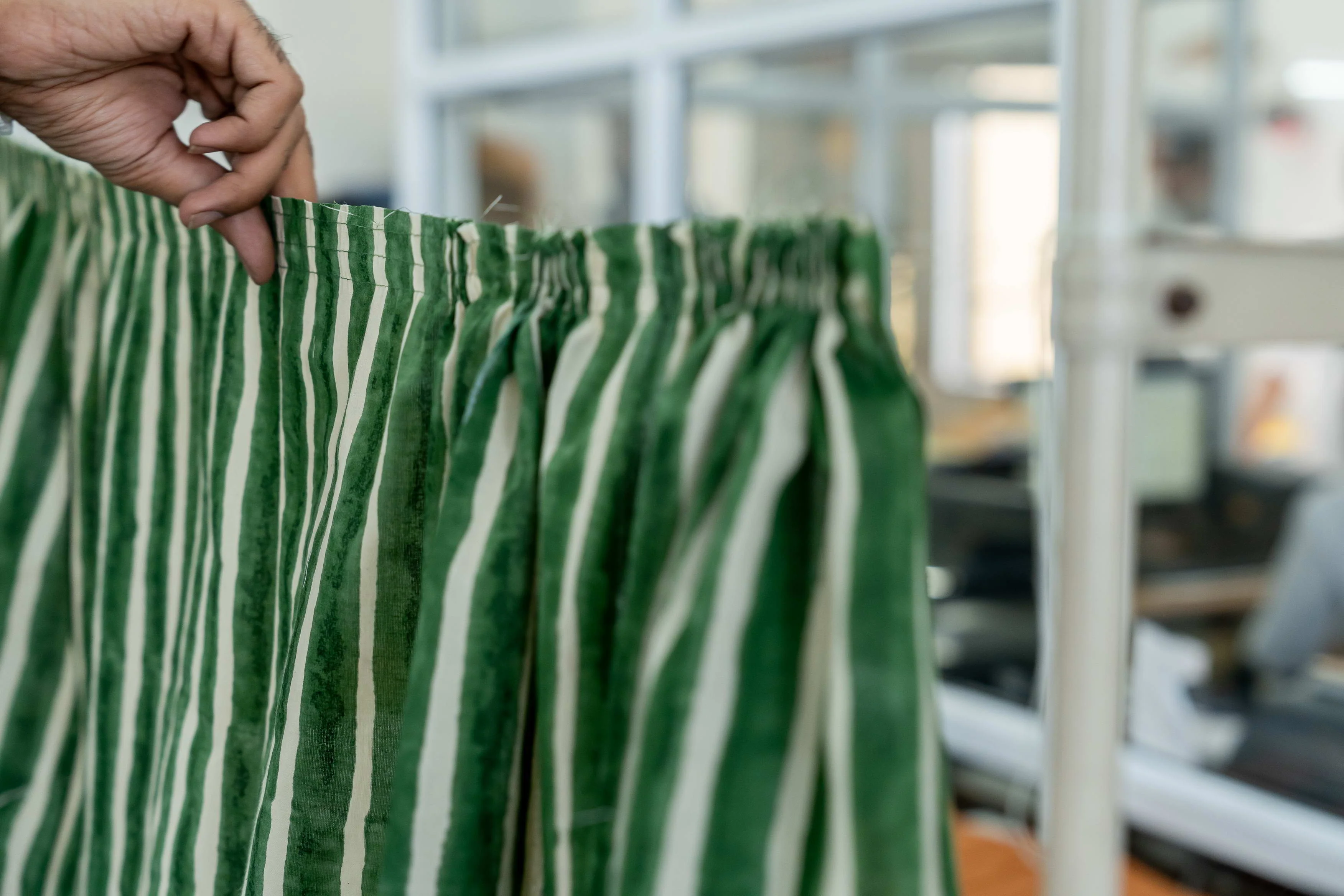 Hudson Green Striped Skirt