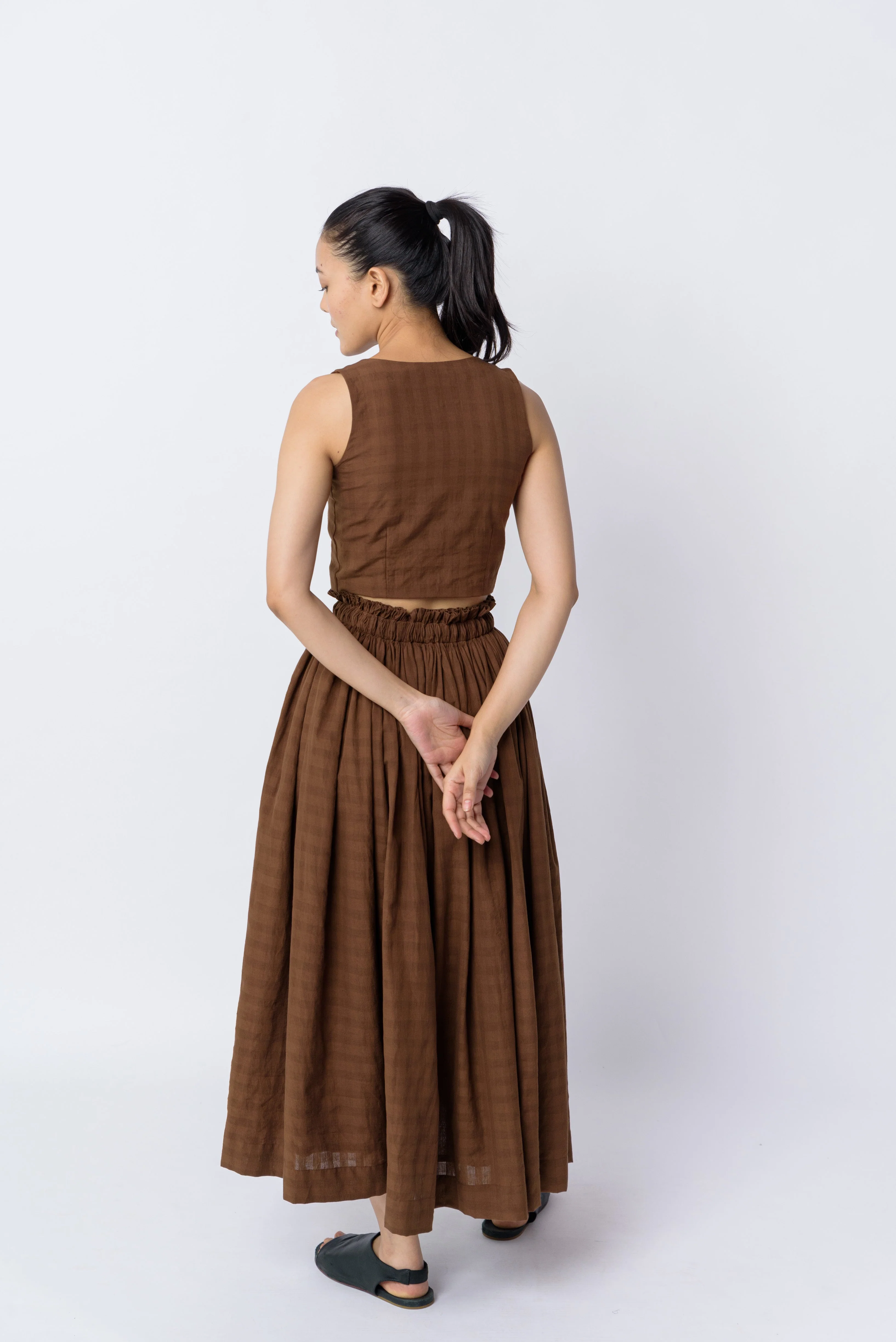 Antique Brown Pull On Skirt