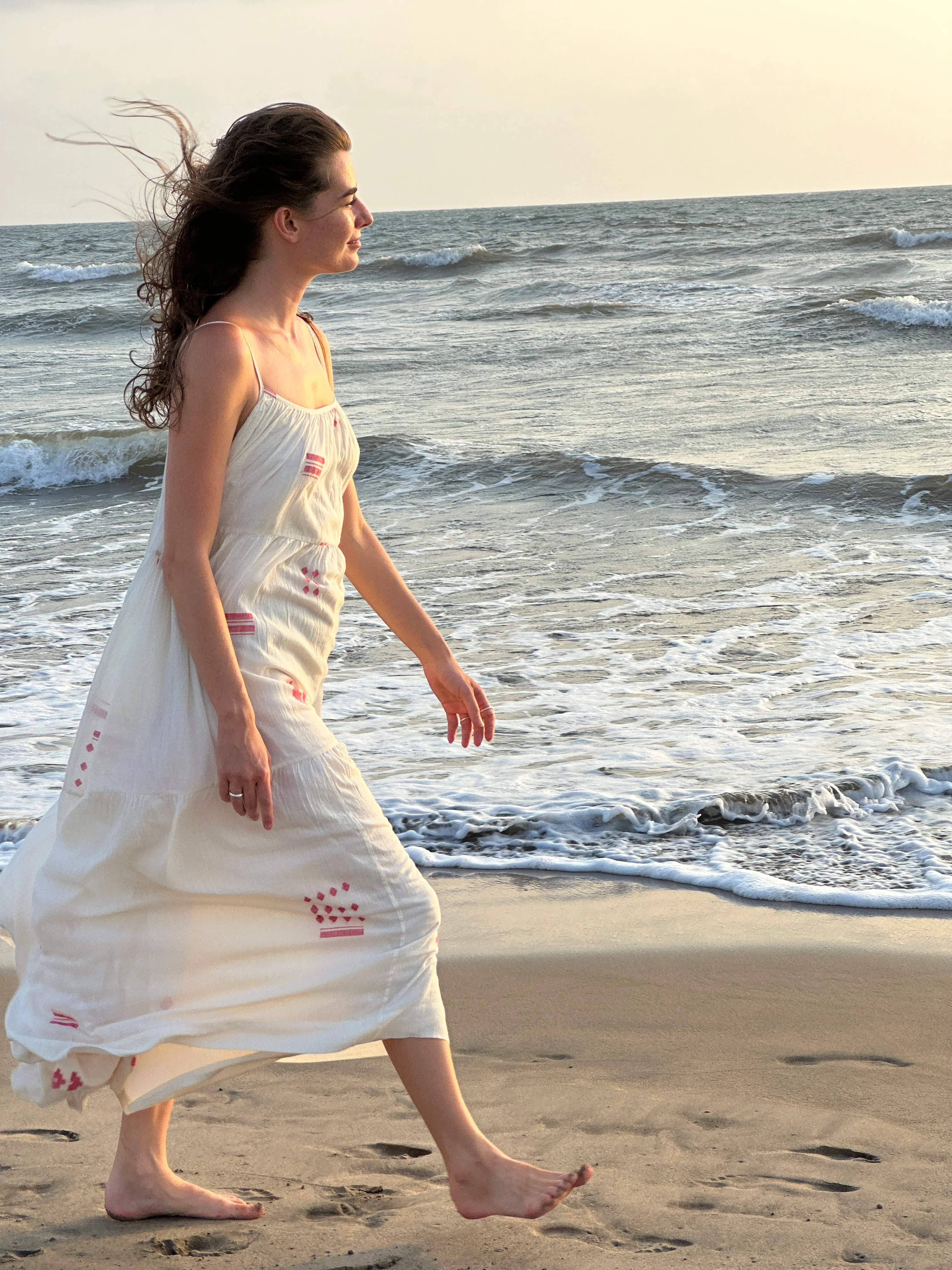 Ruffle Tiered Handwoven Slip Dress