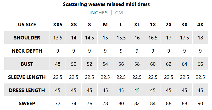 Scattering weaves relaxed midi dress
