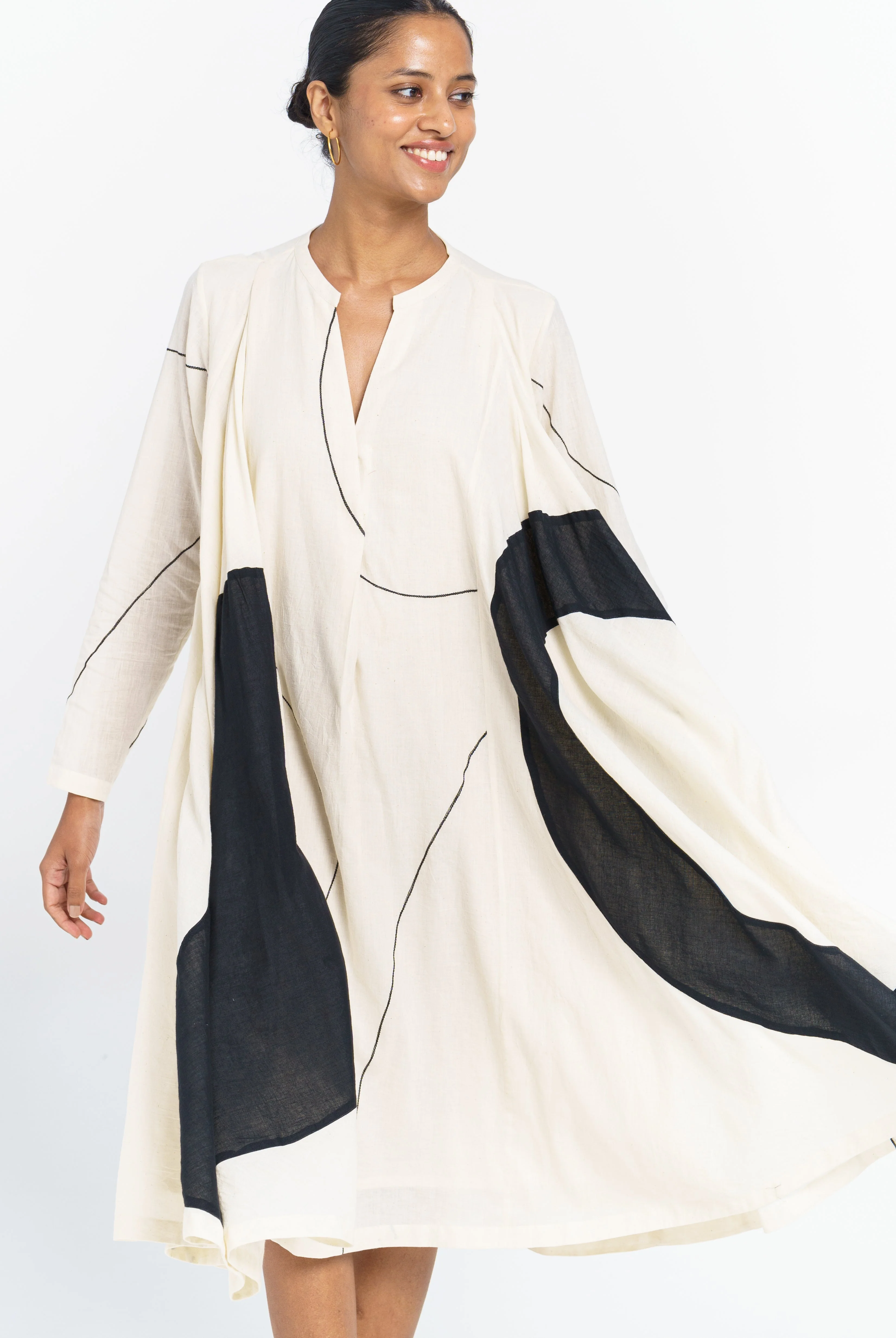 Colour-block midi dress