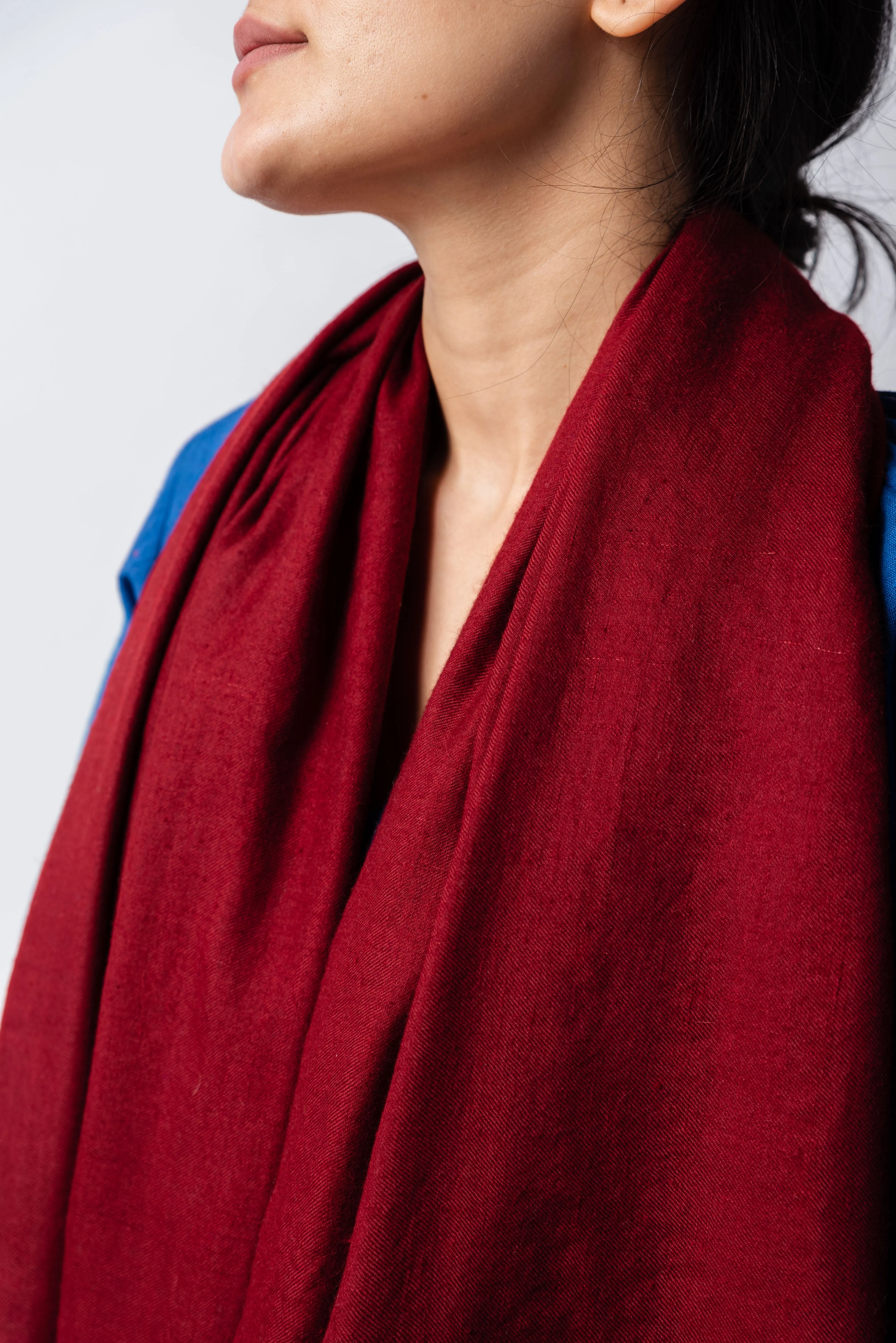 Sangria red cashmere stole