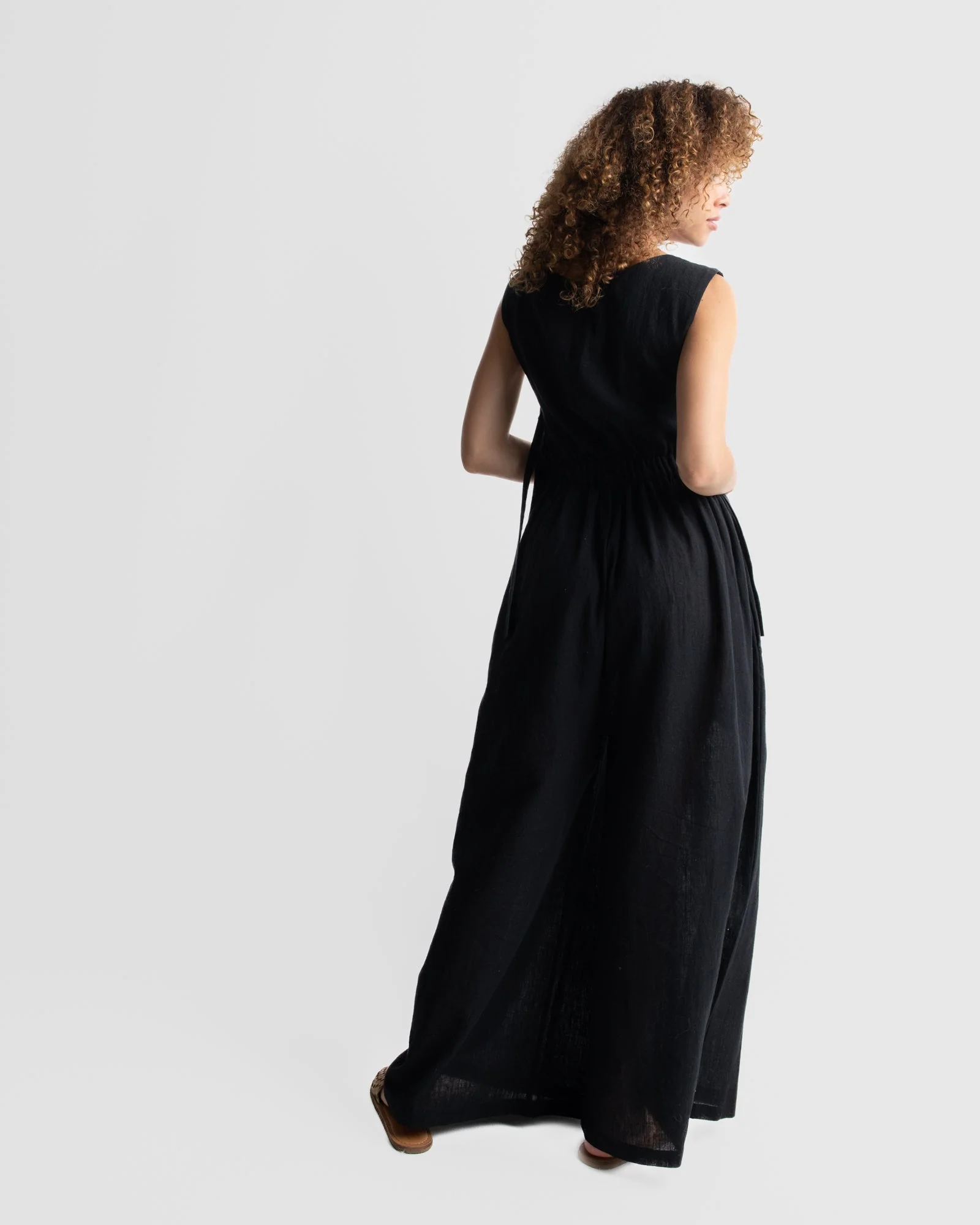 Black organic jump-suit