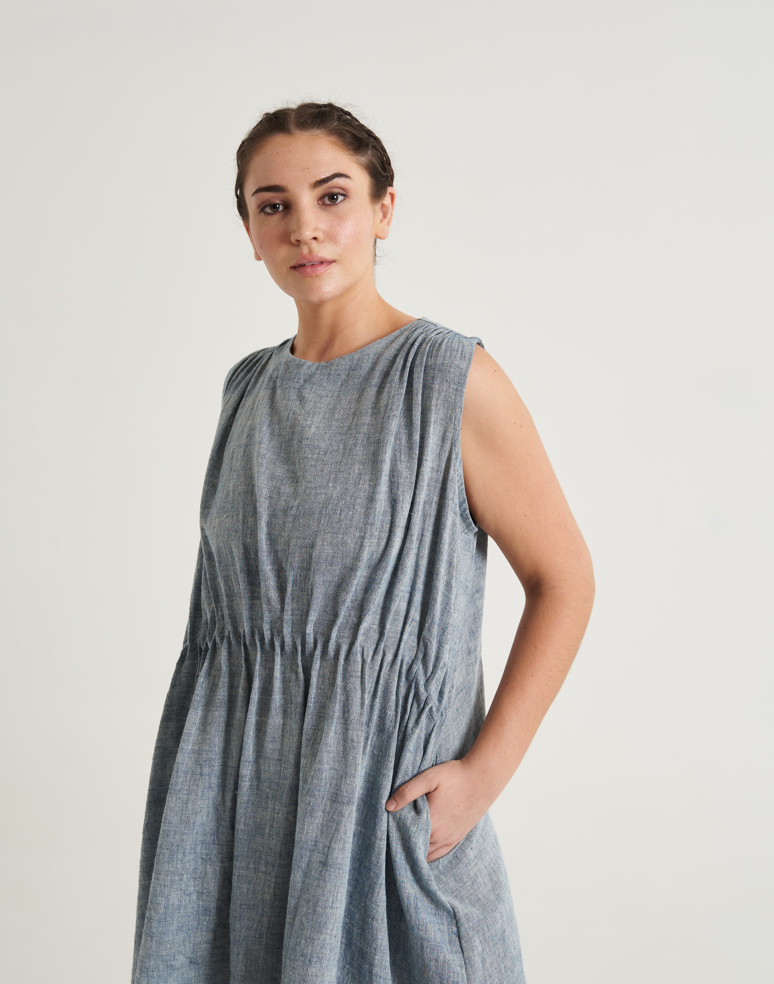 Indigo organic midi Dress