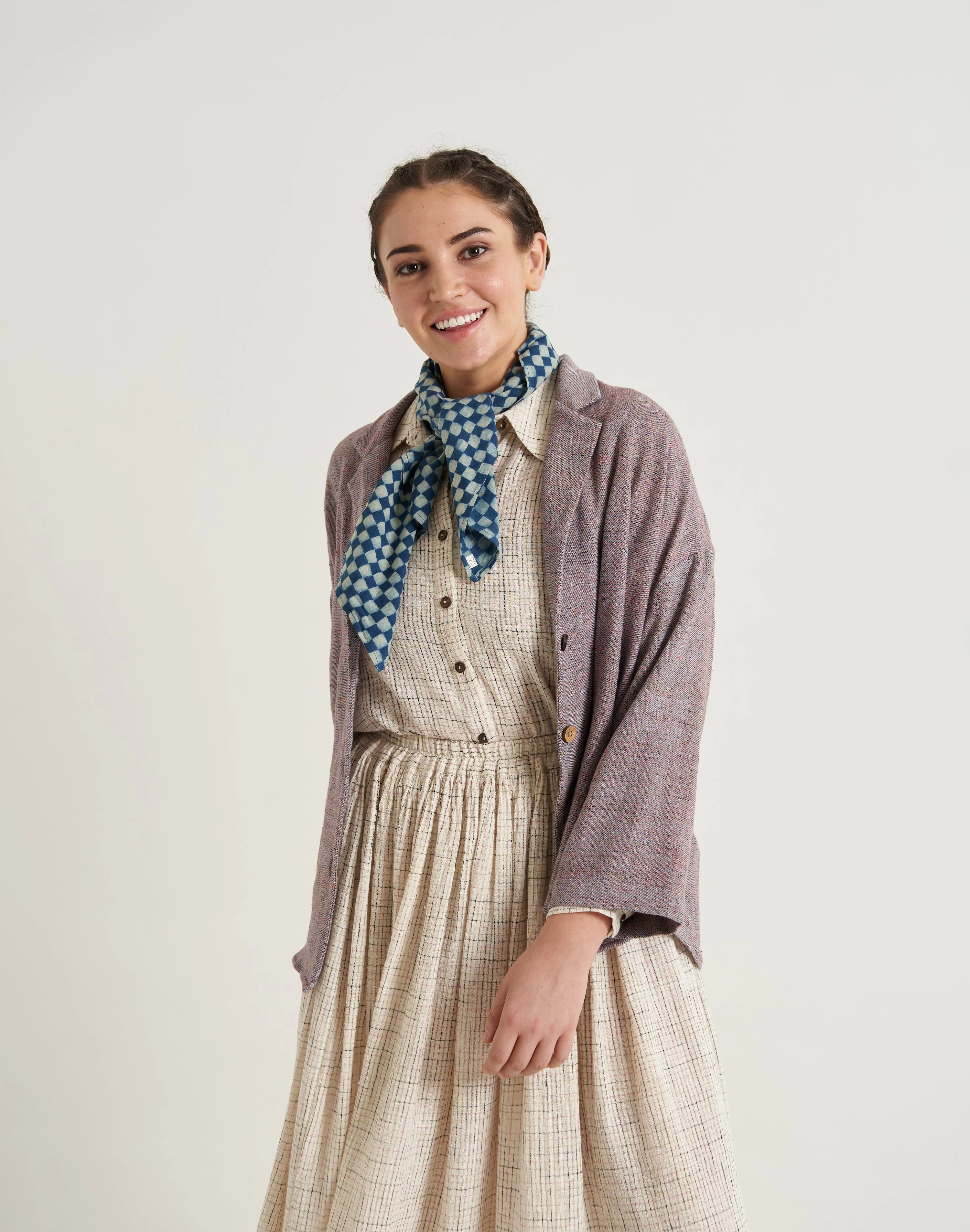 Indigo Hand-Block Printed Bandana