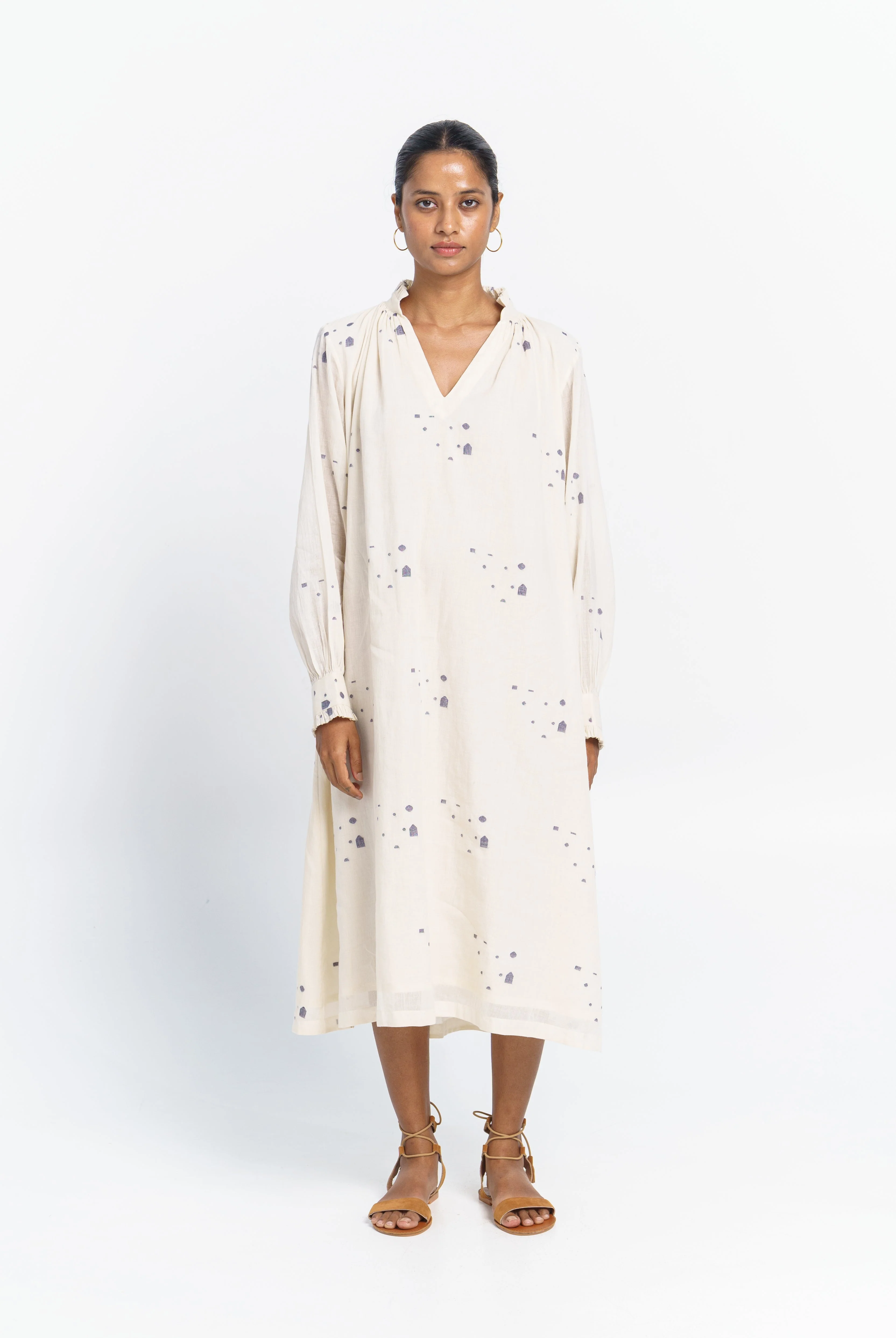 Scattering weaves relaxed midi dress