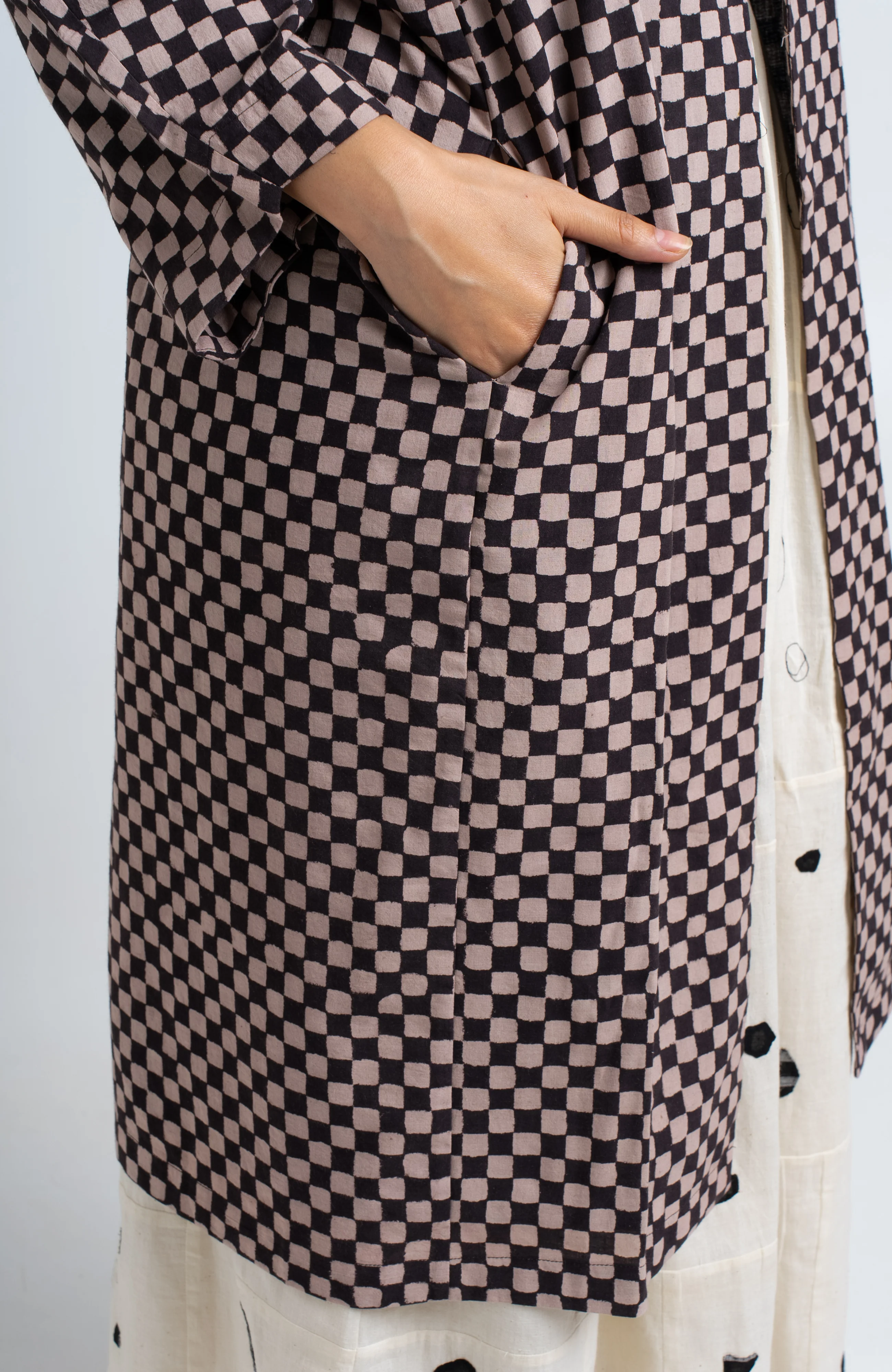 Lightweight Checkered Duster jacket