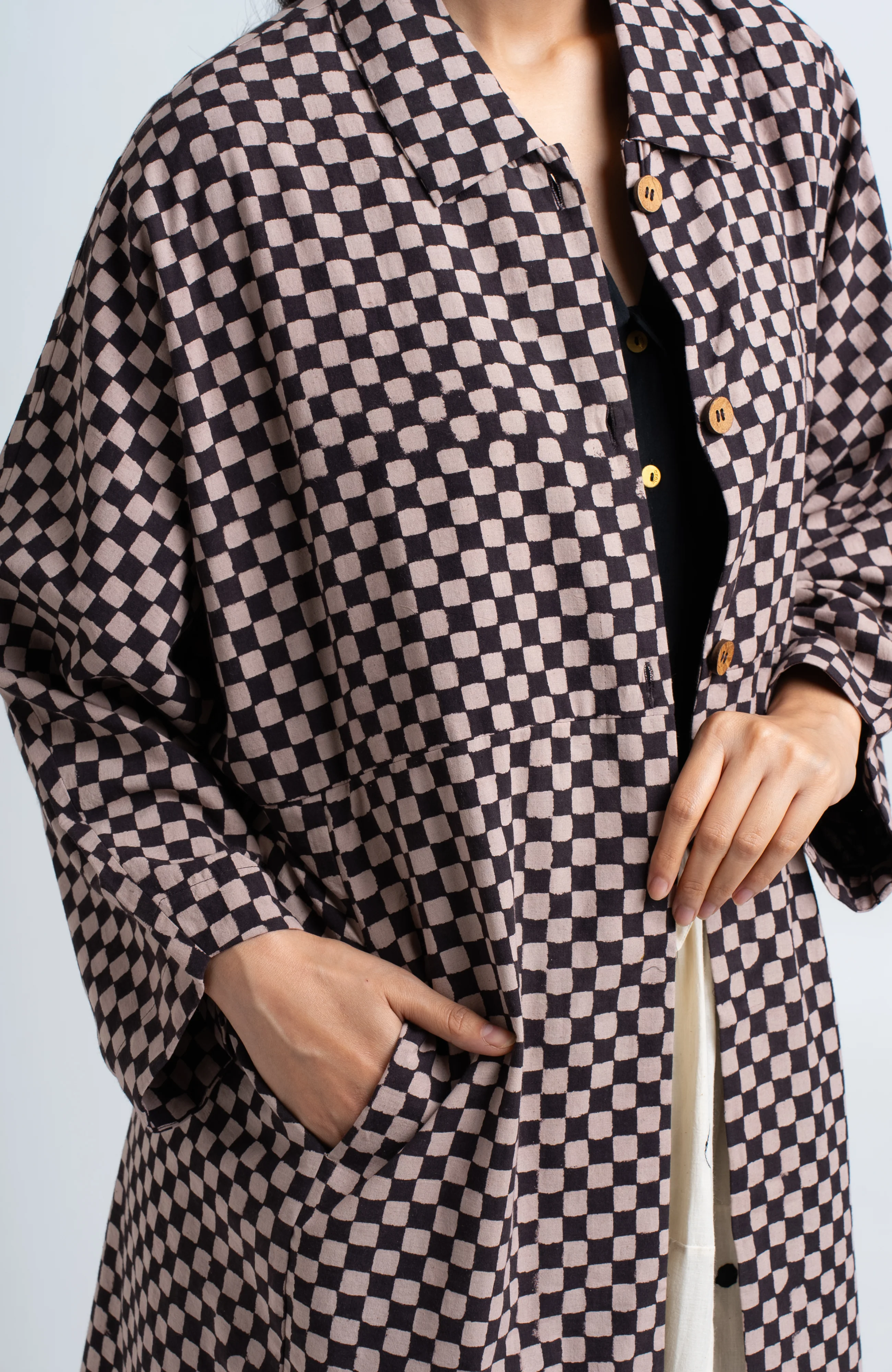 Lightweight Checkered Duster jacket