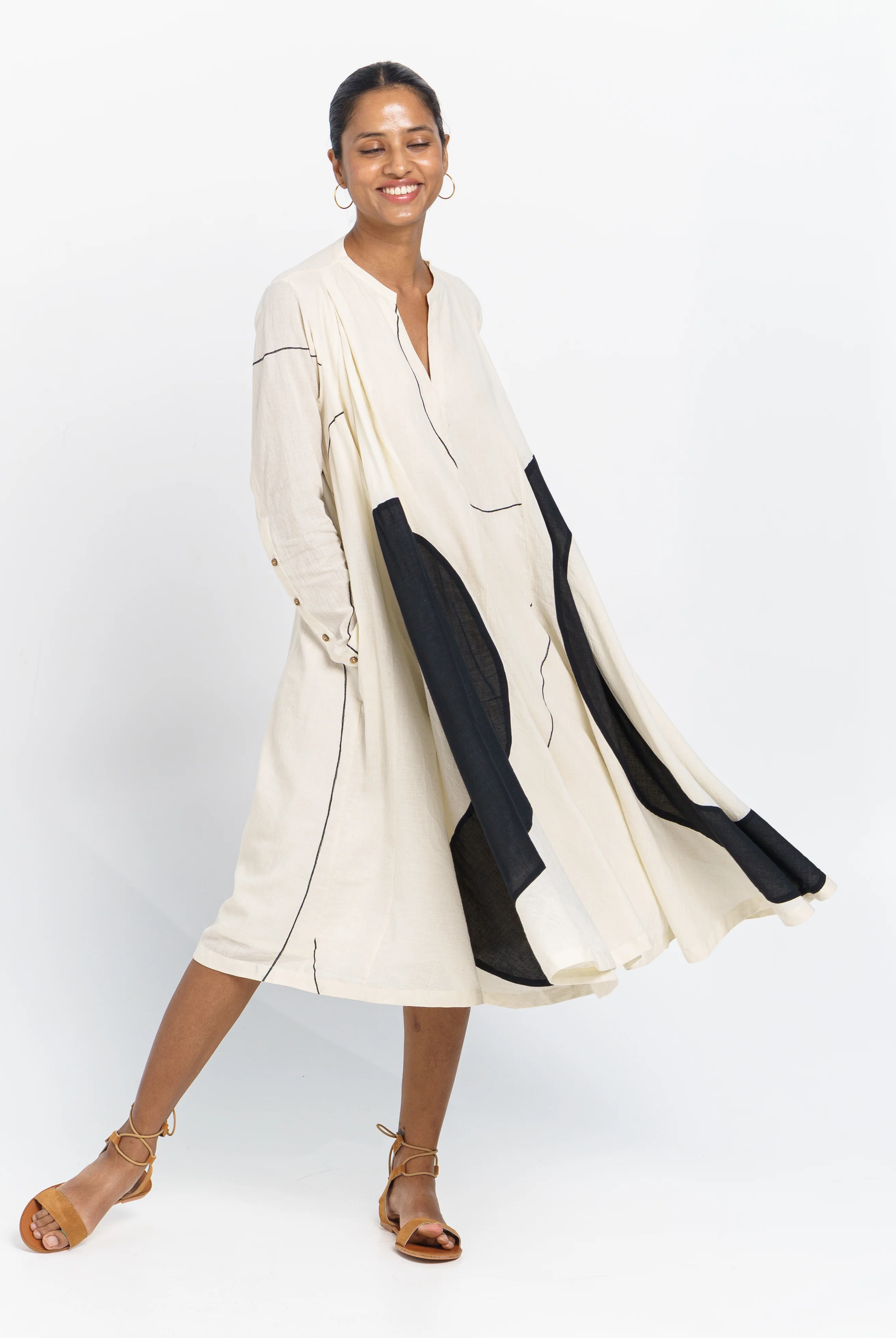 Colour-block midi dress