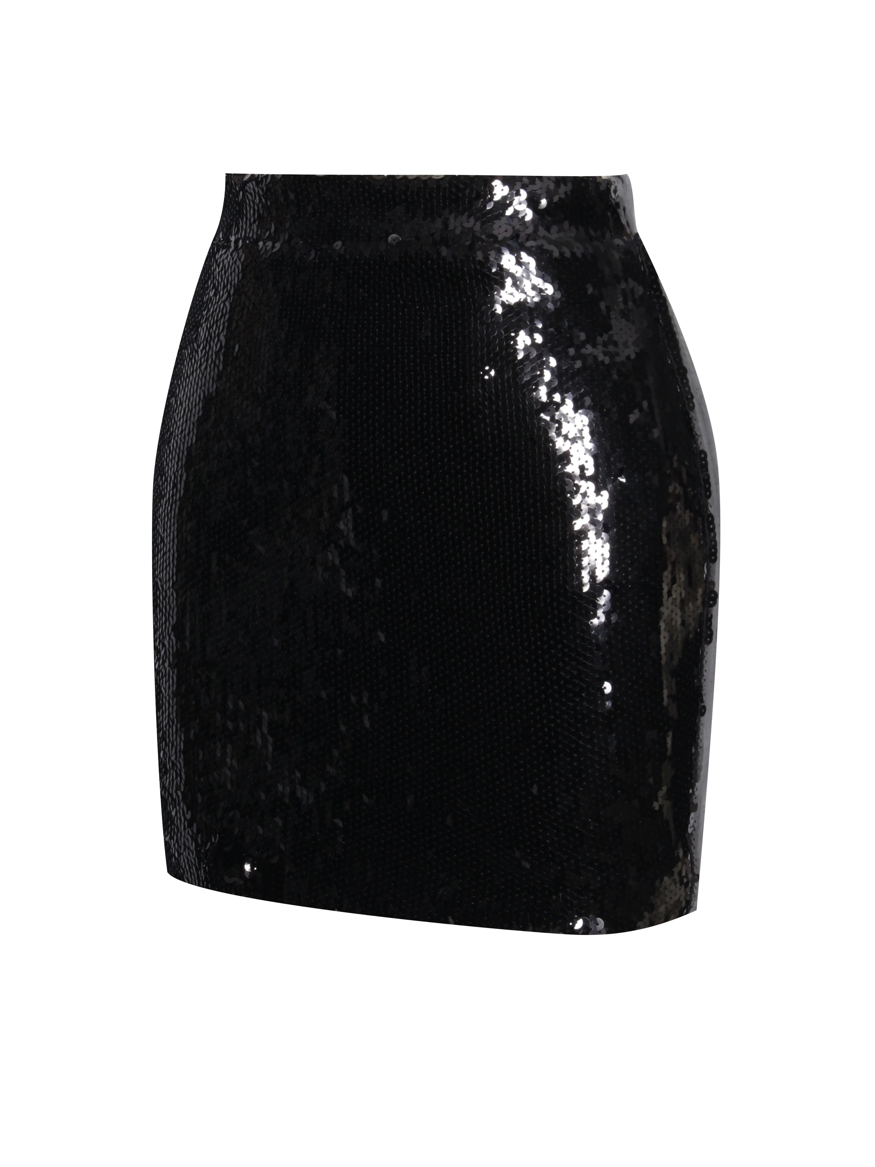 Tamira Black Sequin Mini Bodycon Skirt