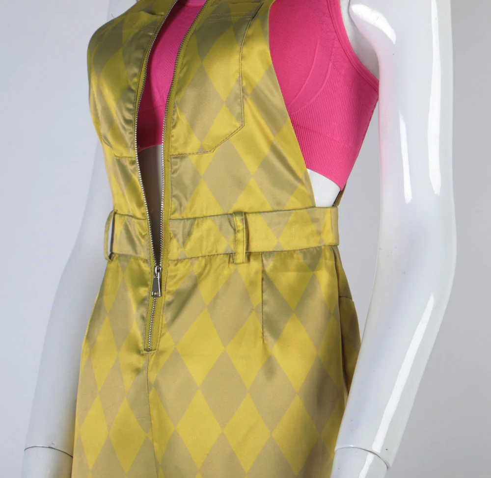 Birds of Prey Suicide Squad Harley Quinn Cosplay Costumes Joker Vest Jumpsuit Golden Yellow Romper Overalls Halloween Suit