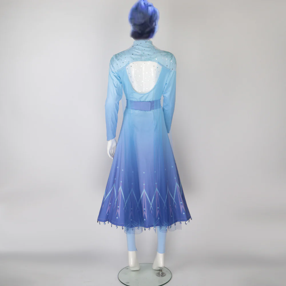 New Frozen 2 Cosplay Snow Adult Elsa Dress Costume Halloween Cosplay Elsa Anna Costume Princess Ice Queen Elsa Outfit Full Set