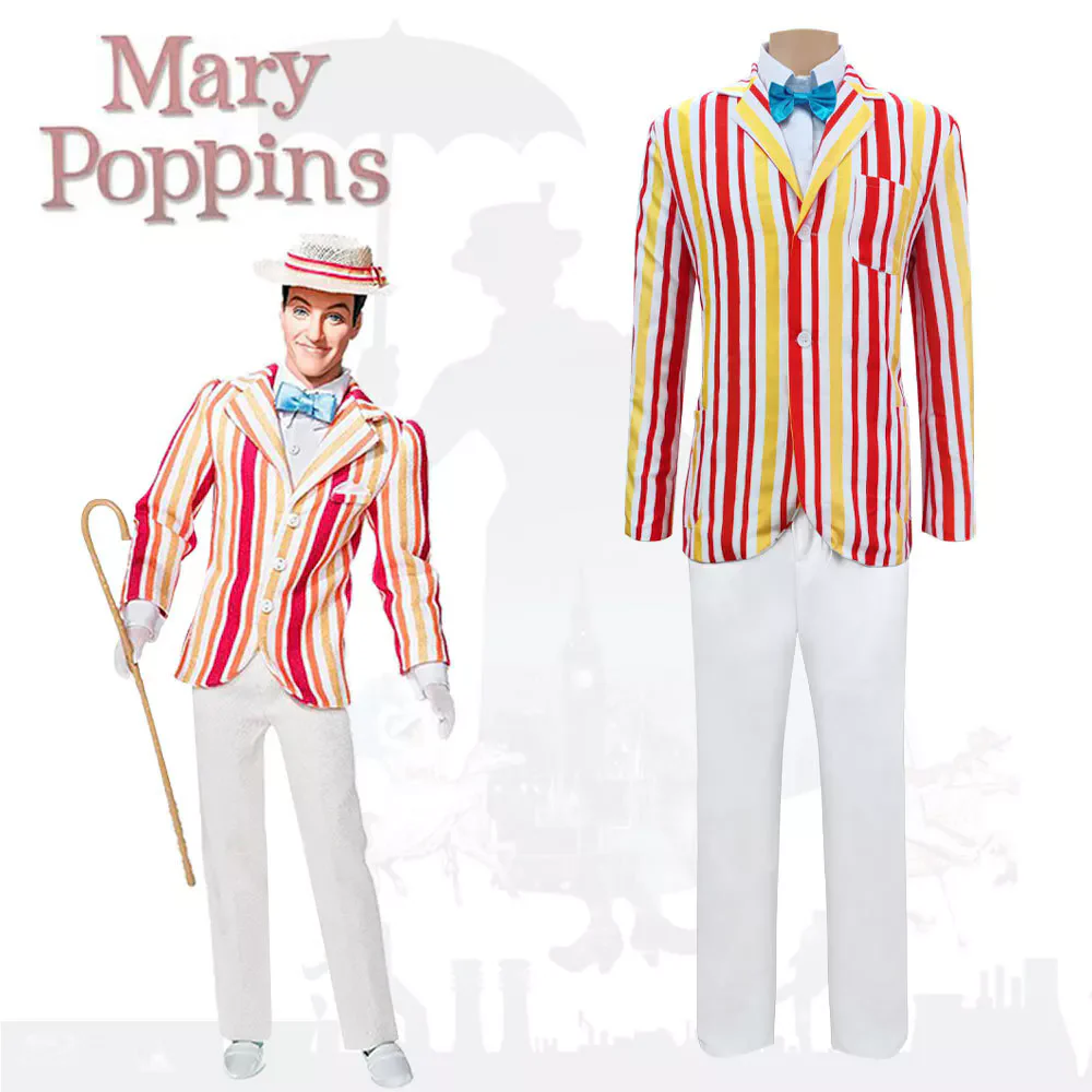 Mary Poppins Bert Costumes Halloween Cosplay Masquerade Suits Full Set