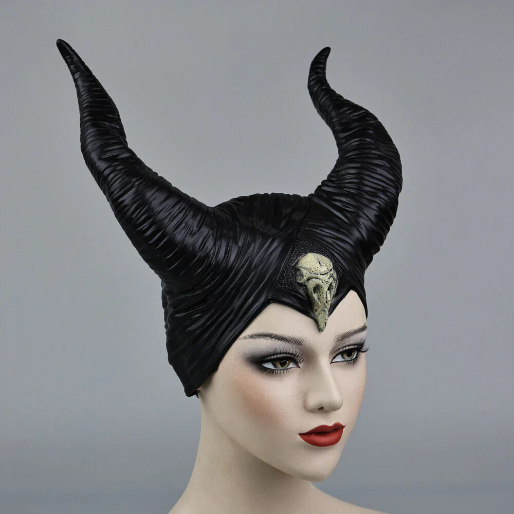 2019 Maleficent 2 Hat Deluxe Horns Evil Black Queen Headpiece Halloween Prop New