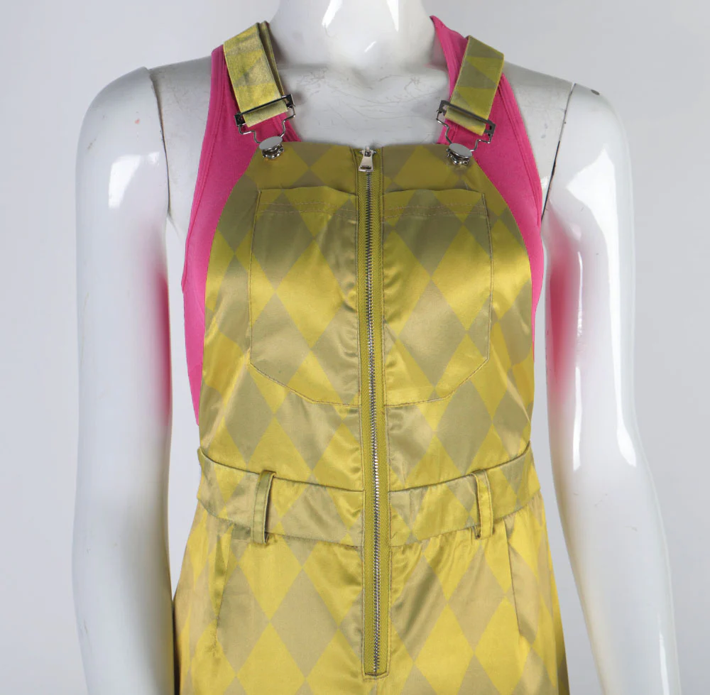 Birds of Prey Suicide Squad Harley Quinn Cosplay Costumes Joker Vest Jumpsuit Golden Yellow Romper Overalls Halloween Suit