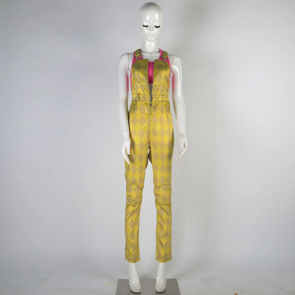 Birds of Prey Suicide Squad Harley Quinn Cosplay Costumes Joker Vest Jumpsuit Golden Yellow Romper Overalls Halloween Suit