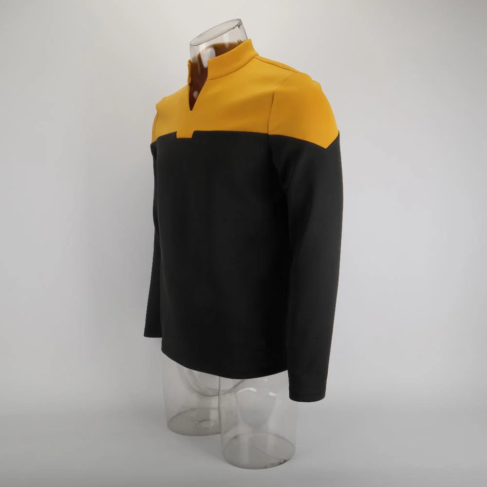 Cosermart Star Trek Picard  Uniform New Engineering Gold Top Shirts Halloween Cosplay Costume