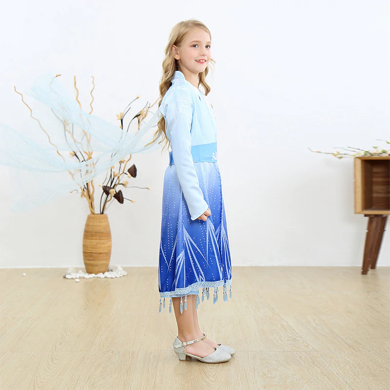 Frozen Princess Elsa Dress for Girls Clothing Wear Cosplay Elza Costume Halloween Christmas Party Gift Fancy 4-10y Baby Girl