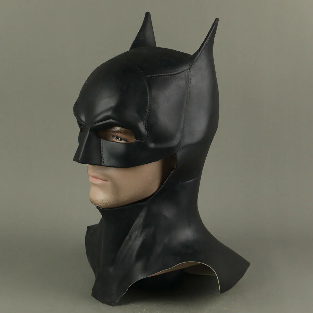 The Batman Cosplay Latex Helmet Bruce Wayne Robert Pattinson Cosplay Superhero Mask Halloween Props