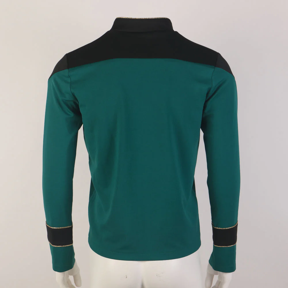 Star Trek The Next Generation TNG  Admiral Tunic Uniforms Red Gold Men Shirts Halloween Cosplay Costumes