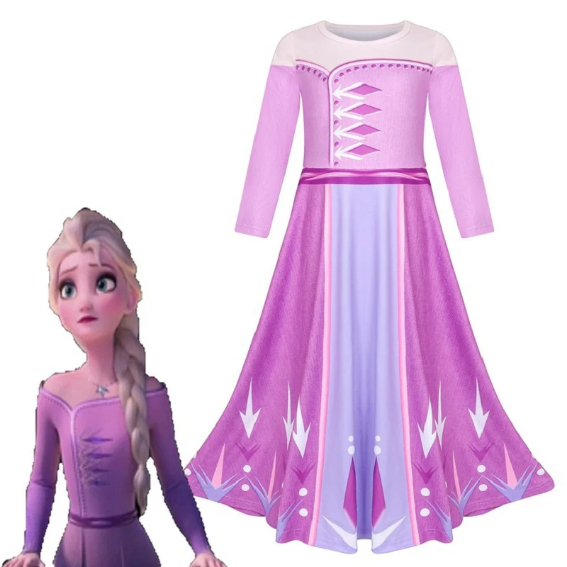 Fancy 4-10y Baby Girl Princess Elsa Dress for Girls Clothing Wear Cosplay Elza Costume Halloween Christmas Party Gift