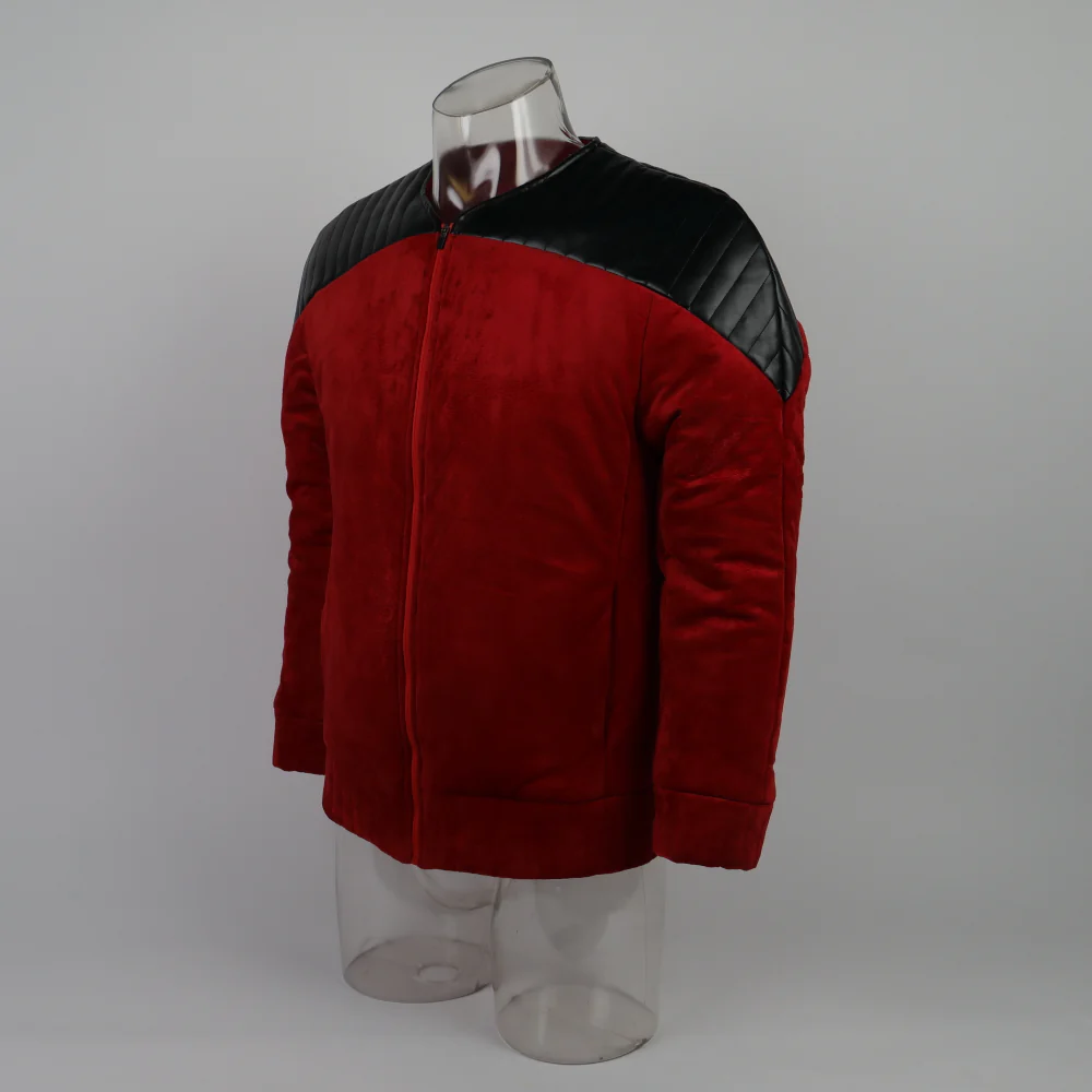 Cosermart Star Trek The Next Generation TNG Captain Picard Duty Uniform Jacket TNG Red Costume Halloween Cosplay Costume