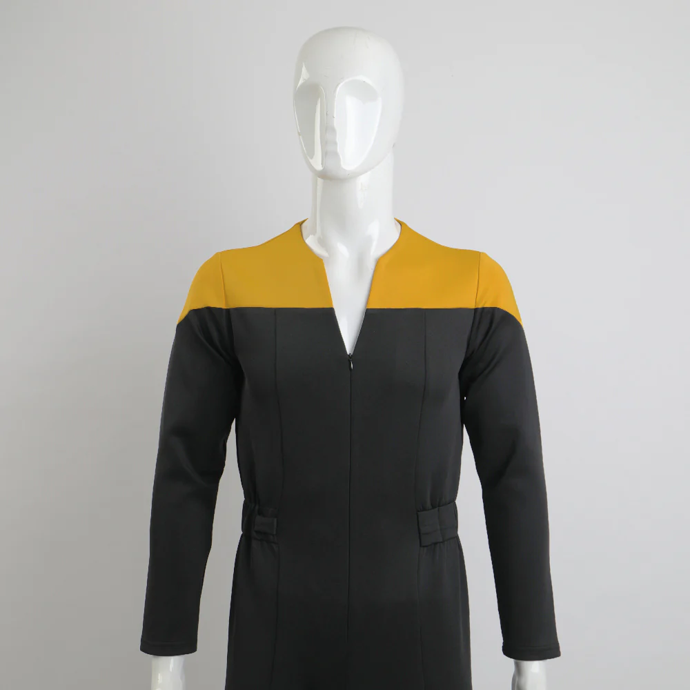 Cosermart Star Trek Deep Space Nine Commander Sisko Duty Uniform Jumpsuit Yellow Cosplay Costumes Halloween Party Prop