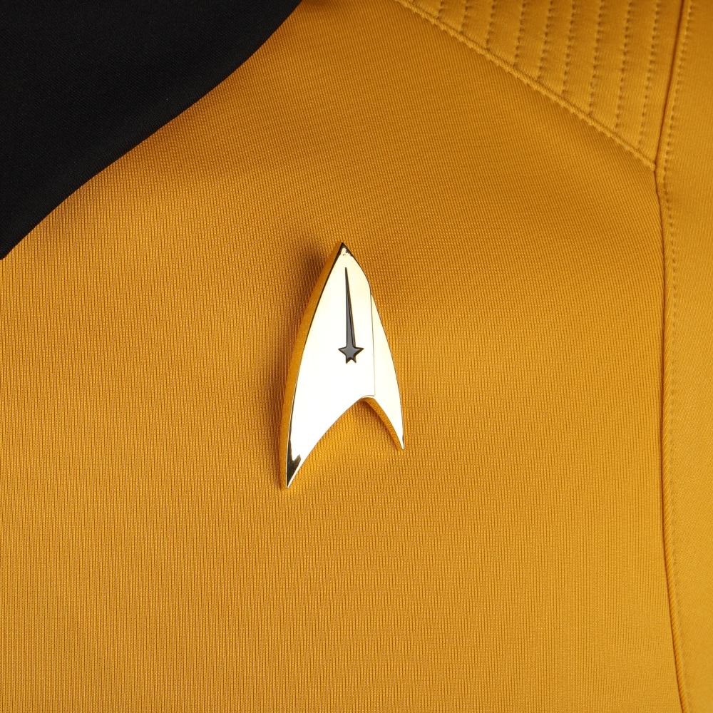 Cosermart Star Trek Discovery Season 2 Starfleet Captain Kirk Shirt Uniform Badge Costumes Halloween Cosplay Costume