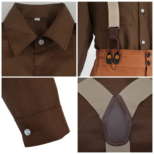 Cosplay Titanic Jack Dawson Shirts Overall Costumes Halloween Carnival Suits