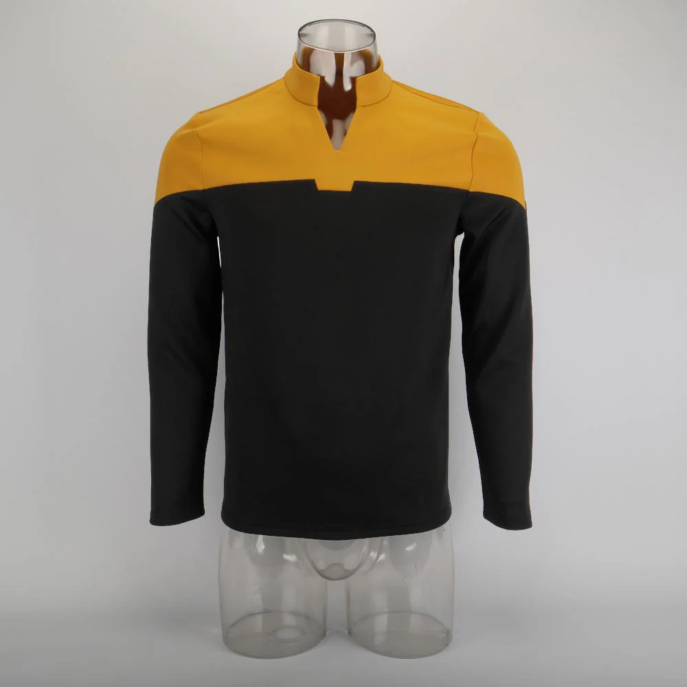 Cosermart Star Trek Picard  Uniform New Engineering Gold Top Shirts Halloween Cosplay Costume