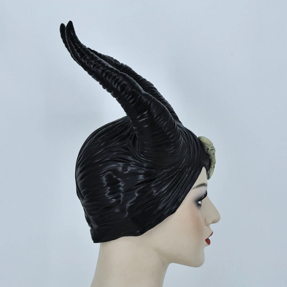 2019 Maleficent 2 Hat Deluxe Horns Evil Black Queen Headpiece Halloween Prop New