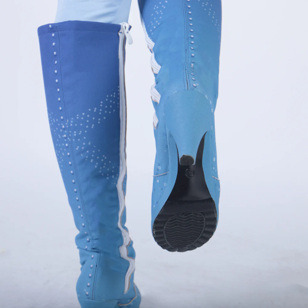 New Frozen 2 Cosplay Snow Adult Elsa Boots Costume Halloween Knee-high High Heel Elsa Shoes Costume Princess Ice Queen Elsa Prop