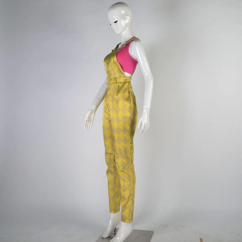 Birds of Prey Suicide Squad Harley Quinn Cosplay Costumes Joker Vest Jumpsuit Golden Yellow Romper Overalls Halloween Suit