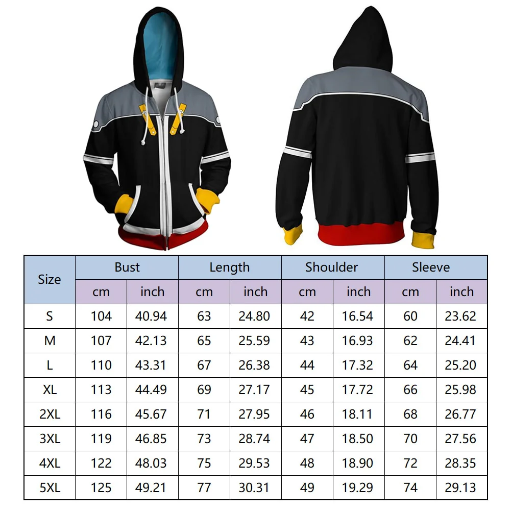 Video Game Theme Cosplay Unisex 3D Zip-up Hoodie Sweater Halloween Cosplay Game Costume For Men And Women Plus Size 5XL