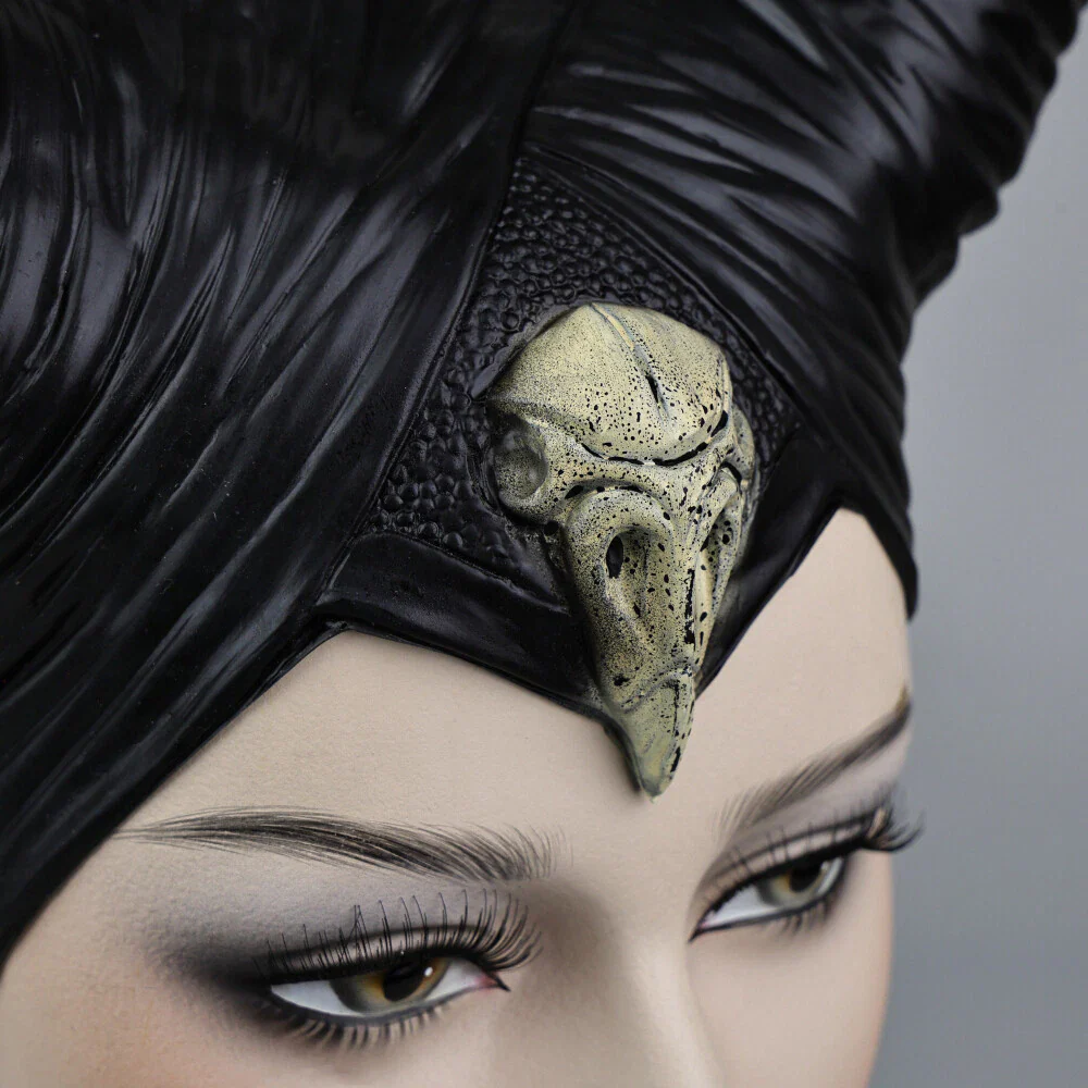 2019 Maleficent 2 Hat Deluxe Horns Evil Black Queen Headpiece Halloween Prop New