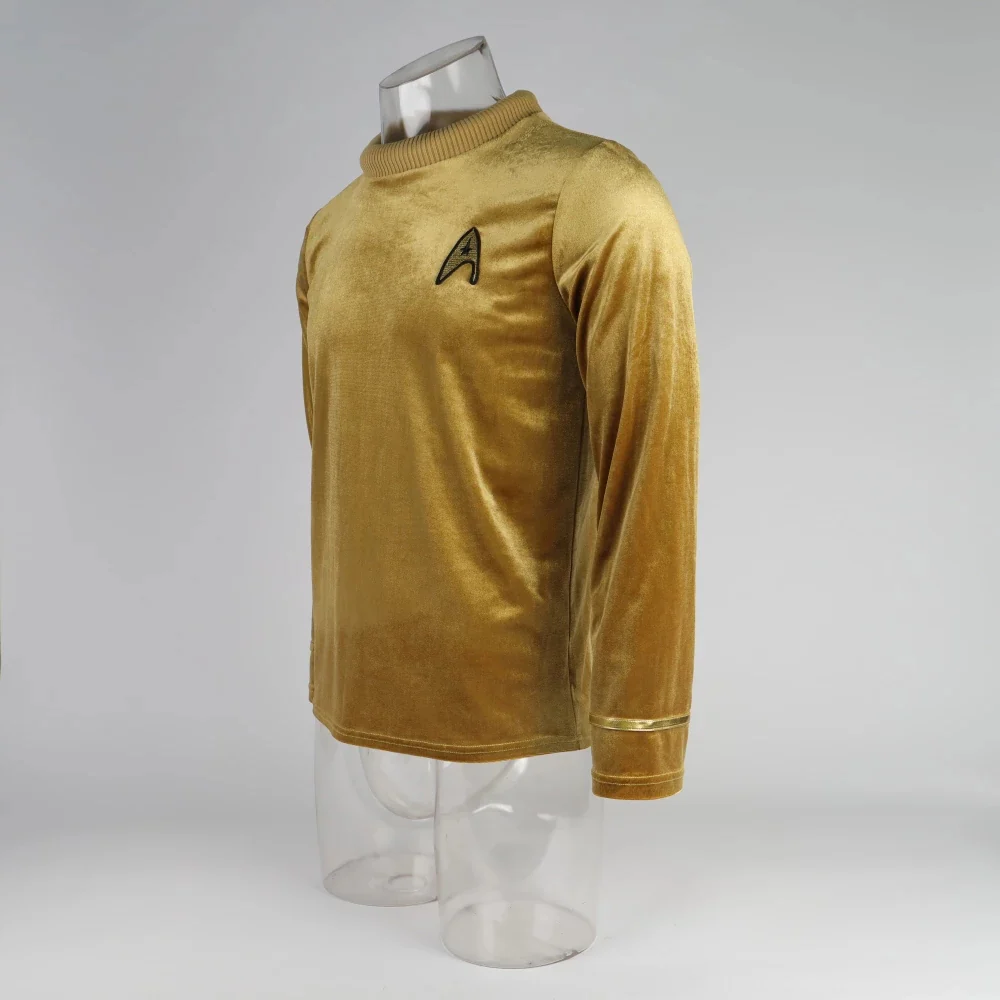 Cosermart Star Trek The Original Series TOS Captain Pike Kirk Top Shirt Cosplay Uniform Halloween Costumes Man Adult