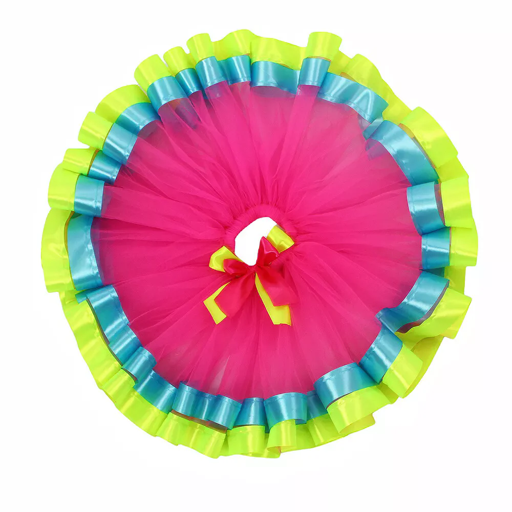 Trolls Princess Poppy Kids Skirt Headband Halloween Cosplay Girls TUTU Skirts