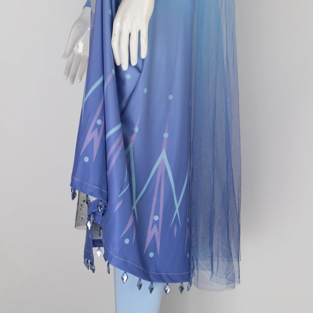 New Frozen 2 Cosplay Snow Adult Elsa Dress Costume Halloween Cosplay Elsa Anna Costume Princess Ice Queen Elsa Outfit Full Set
