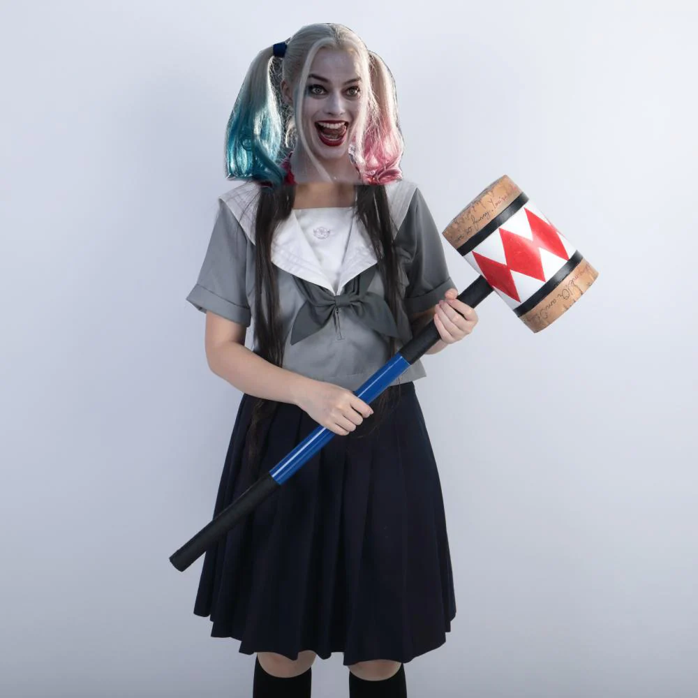 Birds of Prey Cosplay Harley Quinn Mallet Hammer Smile Face Suicide Squad Bat Halloween Props
