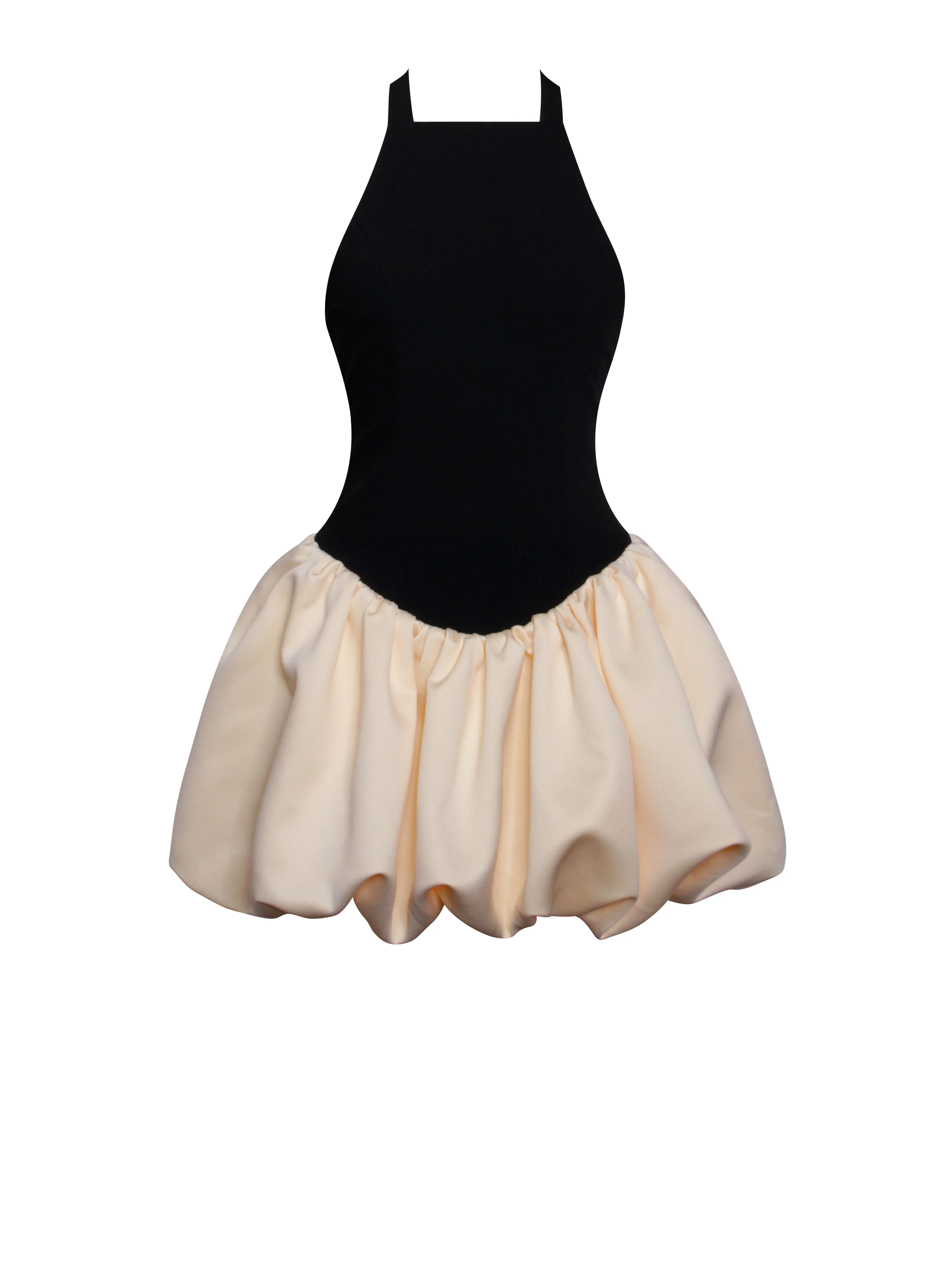 Yaira Backless Drop Waist Mini Bubble Dress