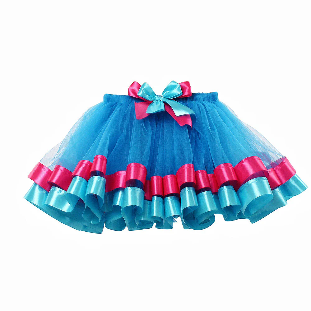 Trolls Princess Poppy Kids Skirt Headband Halloween Cosplay Girls TUTU Skirts