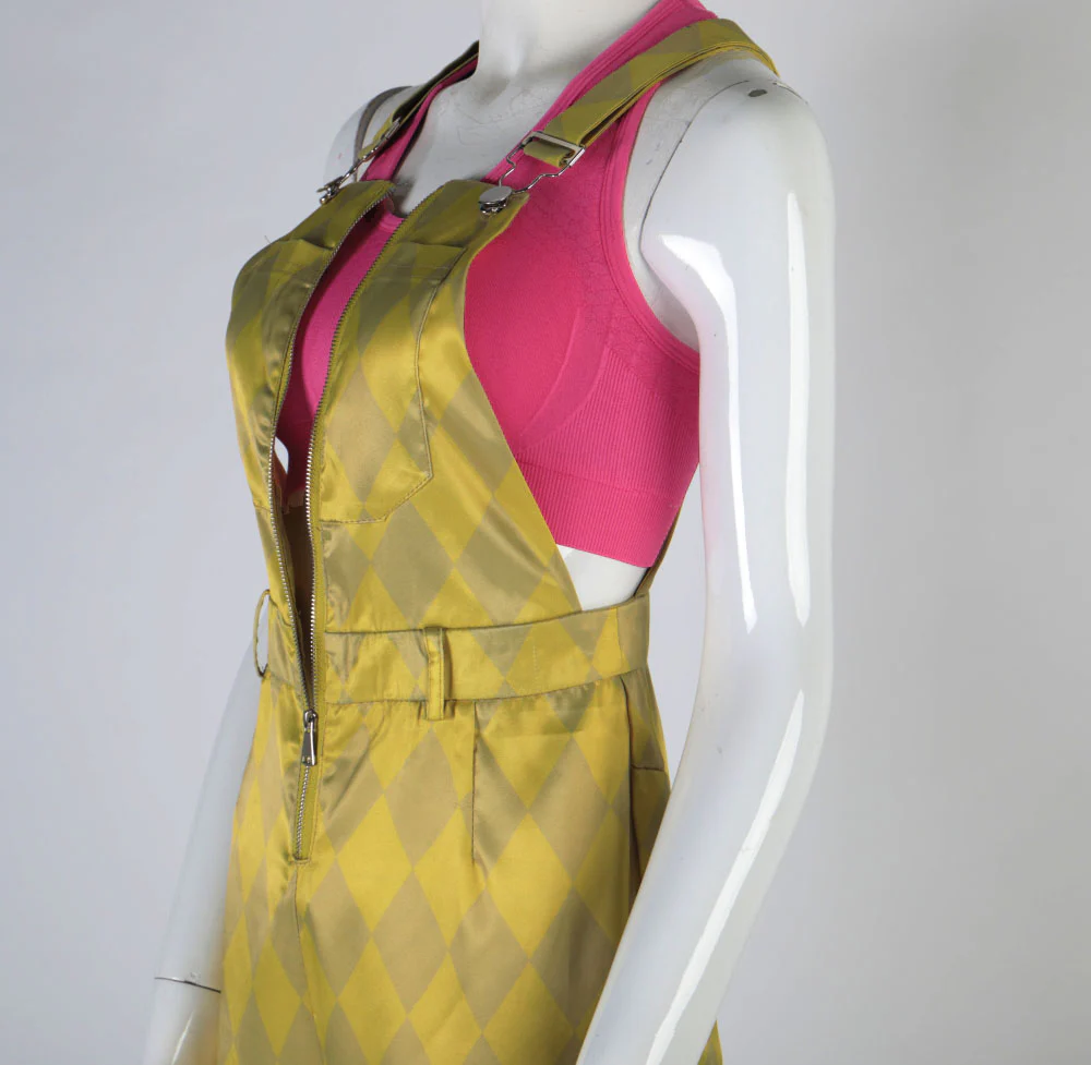 Birds of Prey Suicide Squad Harley Quinn Cosplay Costumes Joker Vest Jumpsuit Golden Yellow Romper Overalls Halloween Suit