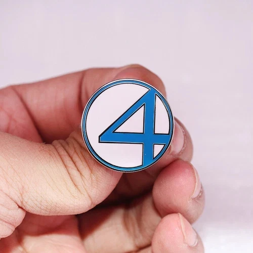 Cosplay Fantastic Four Pin Halloween Superhero Brooch Badges Accessories Props