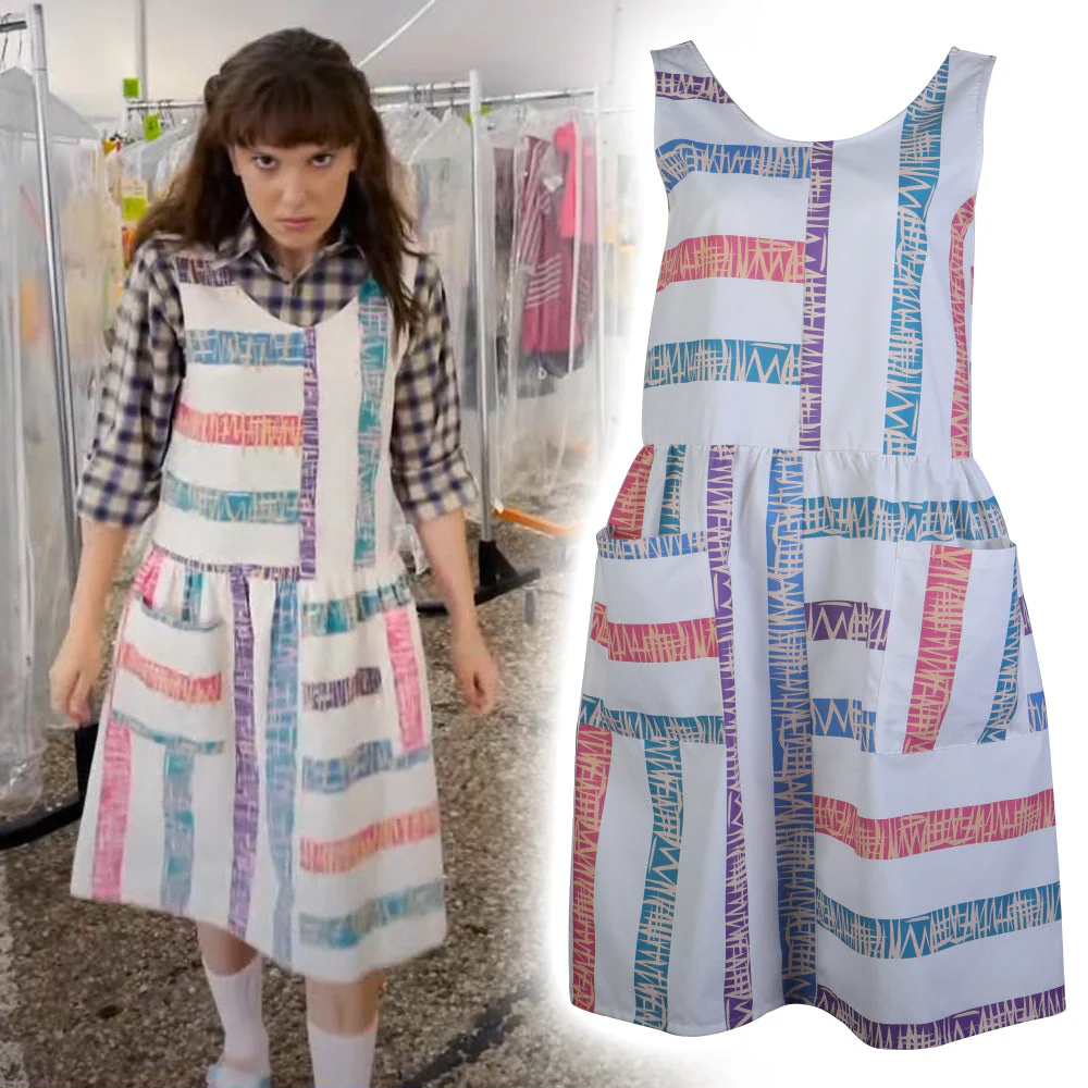 Stranger Things Season 4 Eleven Dresses Cotton Women Dress for Adult Halloween Party Prop