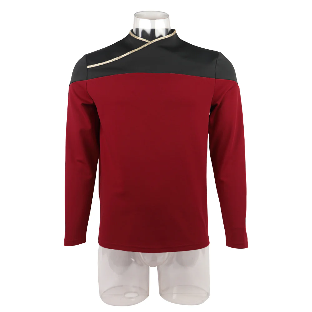Star Trek TNG Captain Picard Red Uniform Top Jacket Voyager DS9 Yellow Cosplay Costumes Halloween Party Prop
