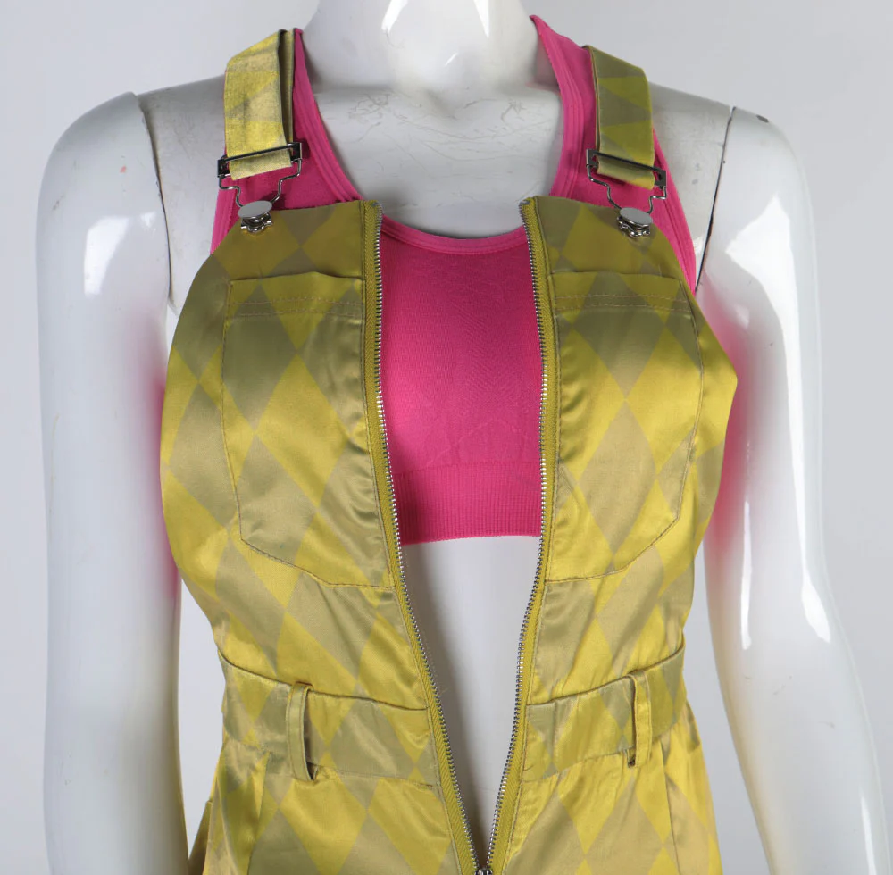 Birds of Prey Suicide Squad Harley Quinn Cosplay Costumes Joker Vest Jumpsuit Golden Yellow Romper Overalls Halloween Suit