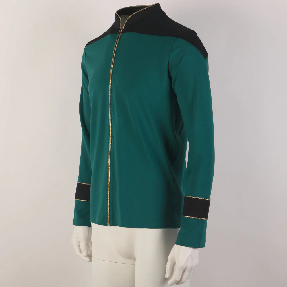 Star Trek The Next Generation TNG  Admiral Tunic Uniforms Red Gold Men Shirts Halloween Cosplay Costumes