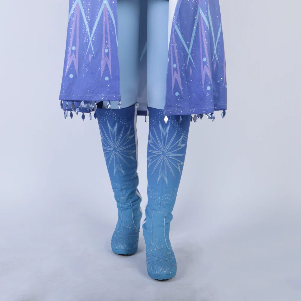 New Frozen 2 Cosplay Snow Adult Elsa Boots Costume Halloween Knee-high High Heel Elsa Shoes Costume Princess Ice Queen Elsa Prop